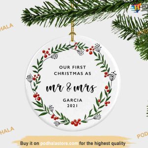 First Christmas Wedding Ornament, Personalized Family Ornaments