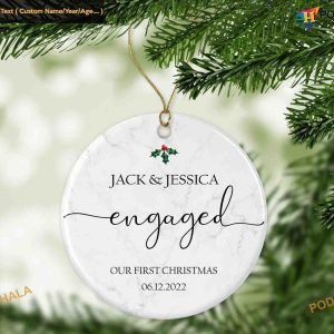 First Engaged Christmas, Personalized 1st Christmas Ornament