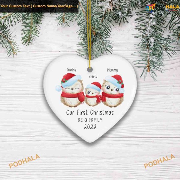 First Family Christmas, Personalized Keepsake Ornament