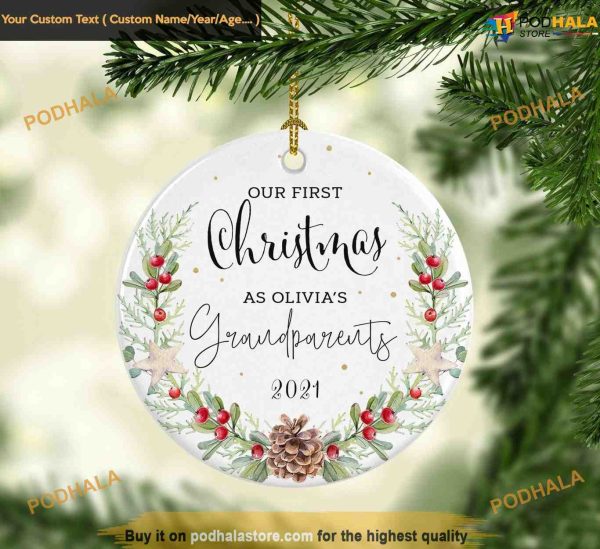 First Grandparents Christmas Ornament, Personalized Ornament