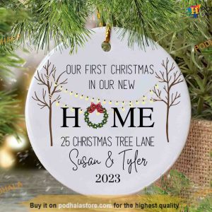 First Home 2023 Ornament, New Address Keepsake, Family Christmas Ornaments