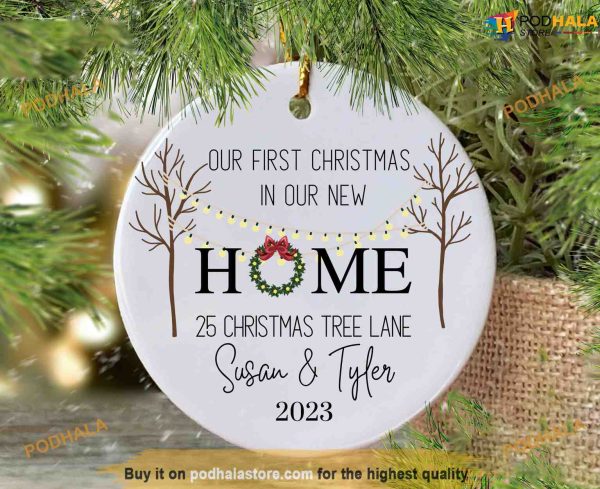 First Home 2023 Ornament, New Address Keepsake, Family Christmas Ornaments