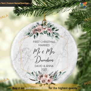 First Married Holiday, Personalized Christmas Ornament