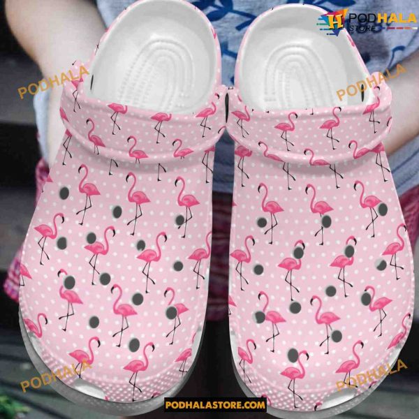 Flamingo Pinky Pattern Flamingo Crocs Clog Shoes Comfy Footwear