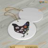 Floral Chicken Garden Ornament, Funny Christmas Ornaments