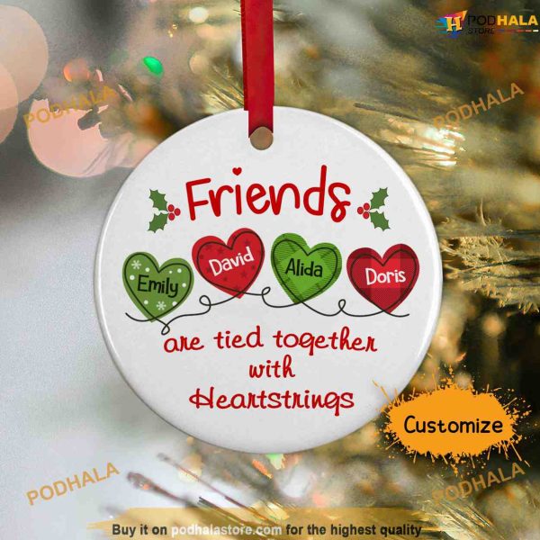 Friends Ornament With Heartstrings, Best Friend Christmas Ornament