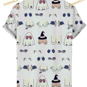 Funny Boobs Halloween Shirt 3D Hawaii Aloha Shirt For Women Men 2
