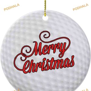 Funny Golf Moment Ceramic Christmas Ornament, Personalized Family Ornaments