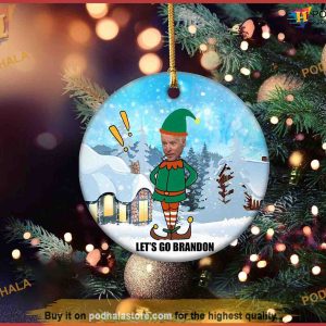 Funny Lets Go Brandon ELF Biden Ornament, Funny Christmas Ornaments