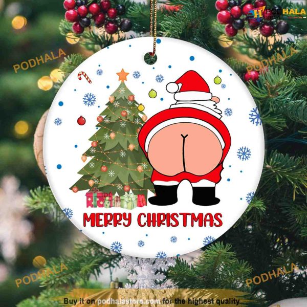 Funny Santa 2023 Ornament, Christmas Tree Decor, Personalized Family Ornaments
