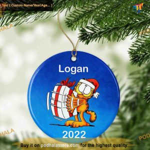 Garfield Christmas Ornament, Child's Personalized Decor