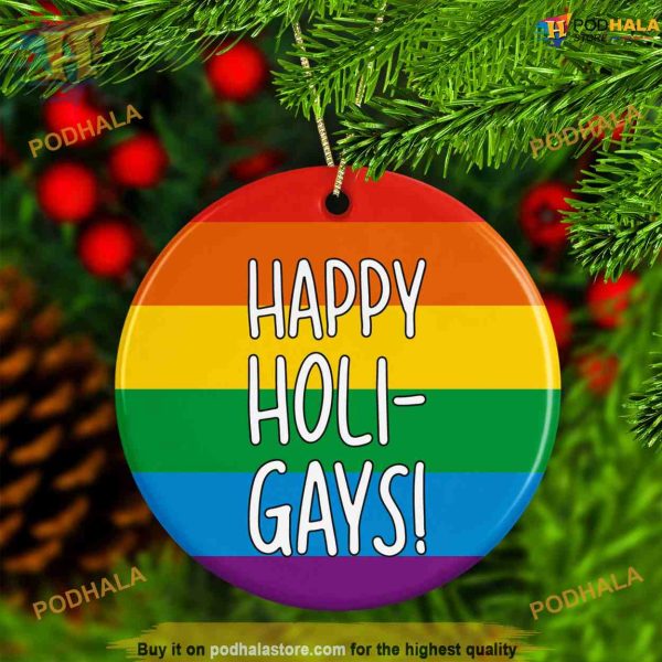 Gay Rainbow Christmas Bauble Ornament, Friends Christmas Ornaments