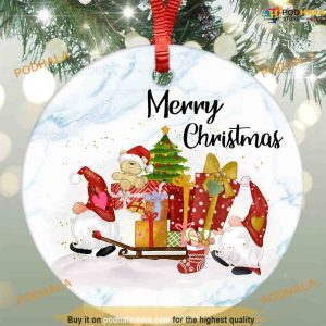 Gifted Gnomes Ceramic Christmas Ornament, Personalized Family Ornaments
