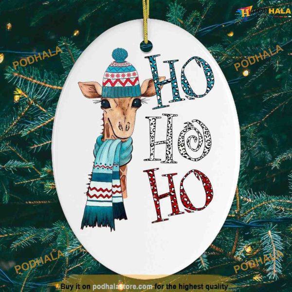 Giraffe Ho Ho Ho Christmas Ornament, Friends Christmas Ornaments