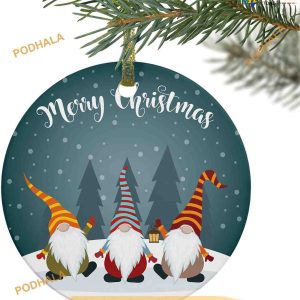 Gnome Snowflakes Christmas Ornaments Personalized Family Ornaments