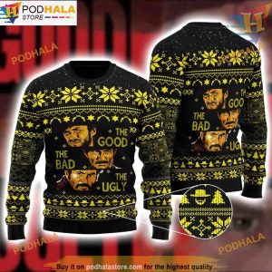Good Bad Ugly Knitted Christmas 3D Sweater, Family Ugly Christmas Sweater