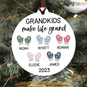 Grandchildren Names 2023 Ornament Grandparent Gift Family Christmas Ornaments 4