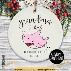 Grandma Shark Christmas Gift Ornament, Friends Christmas Ornaments