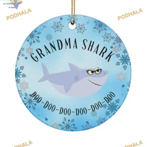 Grandma Shark Cute Gift Ornament, Family Christmas Ornaments