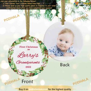 Grandparents' 1st Christmas Custom Ornament, Personalized Family Ornaments