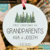 Grandparents First Christmas Ornament, Personalized Celebration Ornament