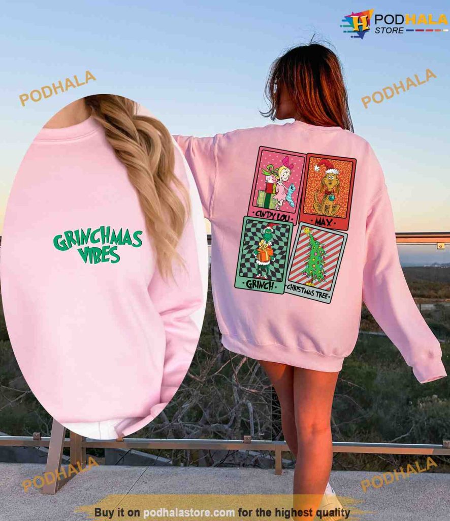 Grinch Cindy Lou And Max Sweatshirt, Grinch Christmas Shirt