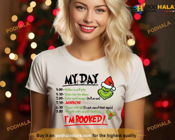 Grinch My Day I’m Booked Christmas Crewneck Sweatshirt, Christmas Gifts