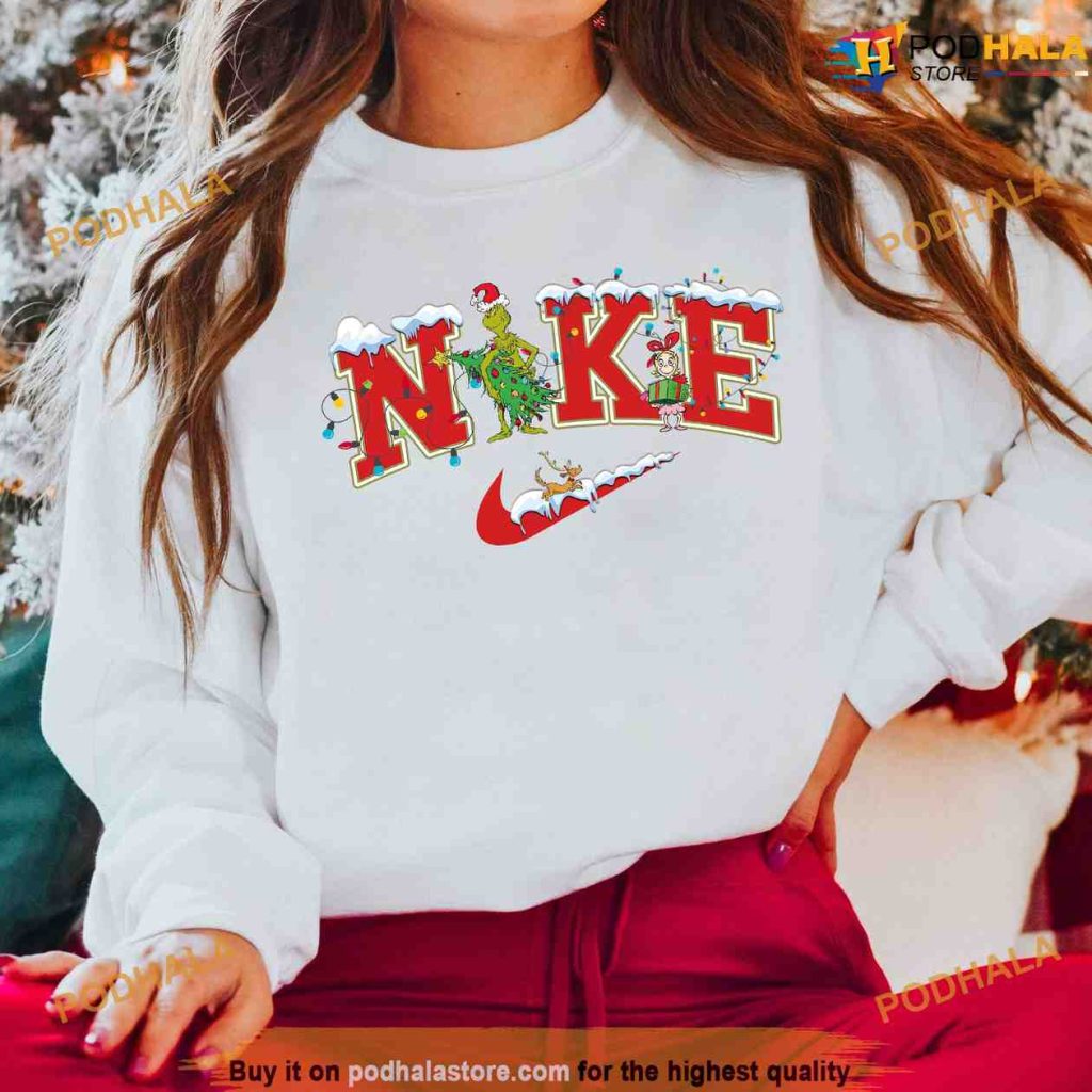 Grinch Nike Sweatshirt Snowman Christmas