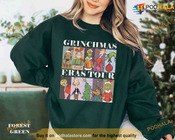 Grinchmas Eras Tour Sweatshirt, Grinch Sweatshirt Womens