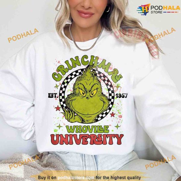 Grinchmas Whoville University 1957 Grinch Christmas Sweatshirt