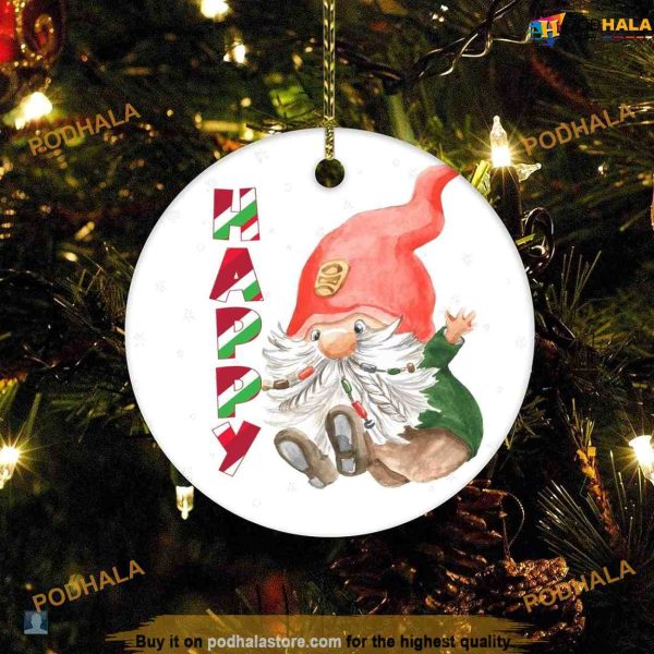 Happy Gnomes Keepsake Christmas Ornament, Custom Family Ornaments
