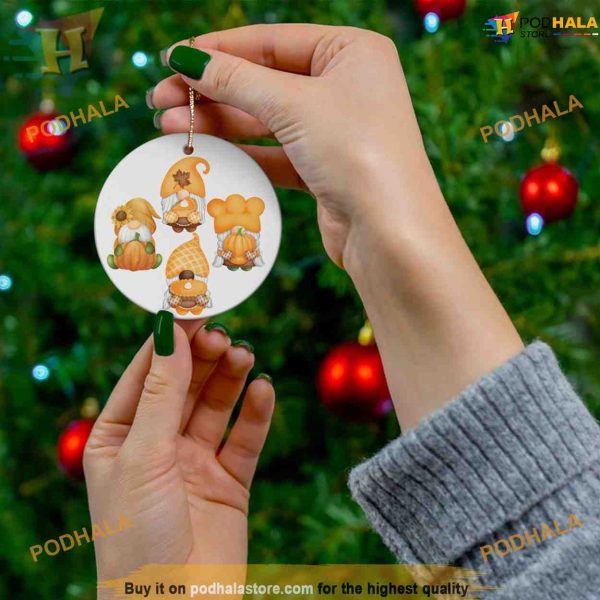 Harvest Gnomes and Pies, Friends Christmas Ornaments