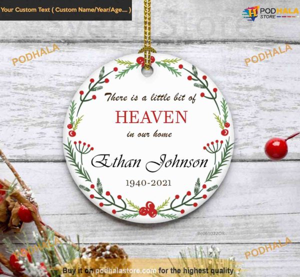 Heaven Memorial Christmas Ornament, Personalized Family Ornaments