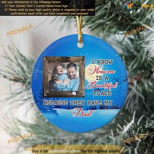 Heaven Memorial Custom Ceramic Ornament, Personalized Photo Ornaments