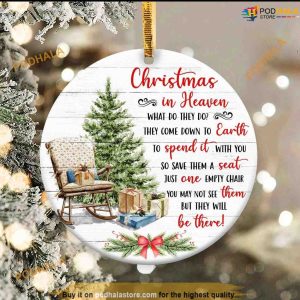 Heaven Rocking Chair Poem Ceramic Ornament, Personalized Family Tree Decoration