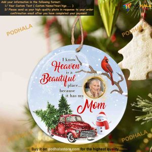 Heaven's Beauty Photo Memorial Ornament, Personalized Family Ornaments