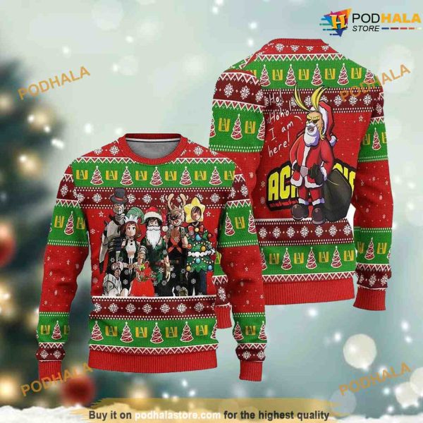 Hero Anime Christmas Sweater For Men Women, Funny Christmas Gift Ideas
