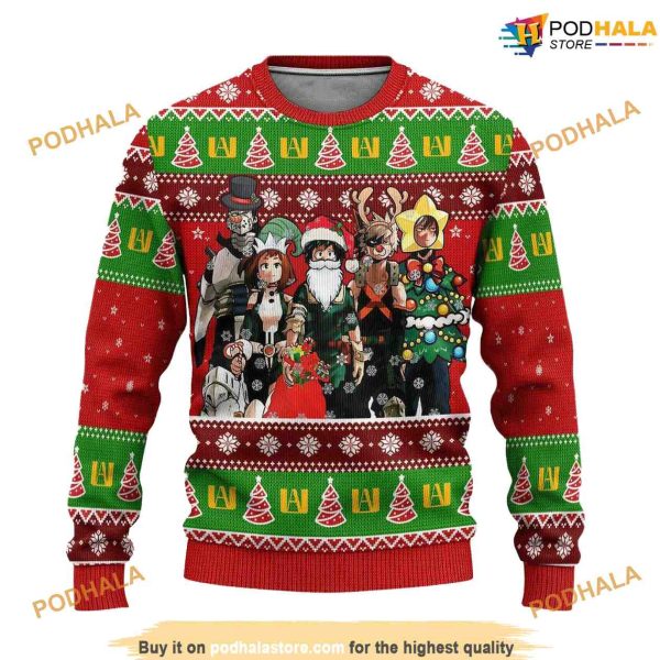 Hero Anime Christmas Sweater For Men Women, Funny Christmas Gift Ideas