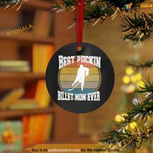 Hockey Billet Mom Metal Ornament, Custom Family Ornaments