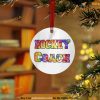 Hockey Coach Tie Dye Ornament, Personalized Family Christmas Ornaments