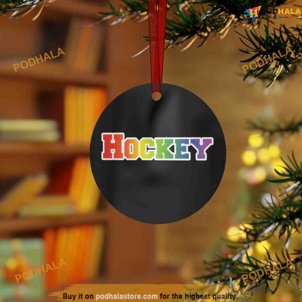 Hockey Rainbow Christmas Ornament, Personalized Family Ornaments