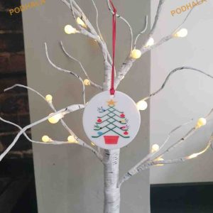 Hockey Sticks Ceramic Tree Decoration, Family Tree Decoration