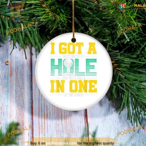 Hole in One Golf Christmas Ornament, Personalized Family Ornaments