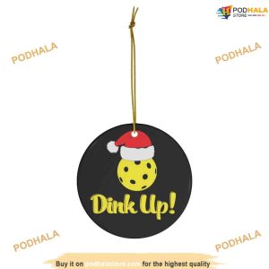 Holiday Dink Up Pickleball Ceramic Ornament, Custom Family Ornaments
