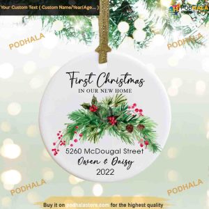 Housewarming New Home Ornament 2023, Personalized 1st Christmas Ornaments