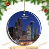 Houston Texas Skyline Festive Ornament, Personalized Family Ornaments