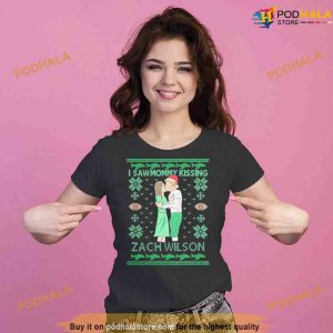I Saw Mommy Kissing Zach Wilson Funny Christmas Shirt Xmas Gift Ideas 2