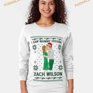 I Saw Mommy Kissing Zach Wilson Ugly Sweater, hoodie, sweater