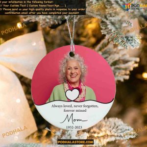 In Loving Memory Ornament Custom Photo Memorial, Condolence Keepsakes