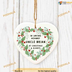 In Loving Memory Uncle Brian Heart Christmas Decoration, Family Tree Decoration